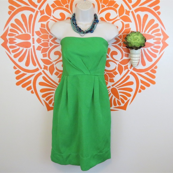 Soshana Dresses & Skirts - Shoshanna Bright Green Strapless Dress